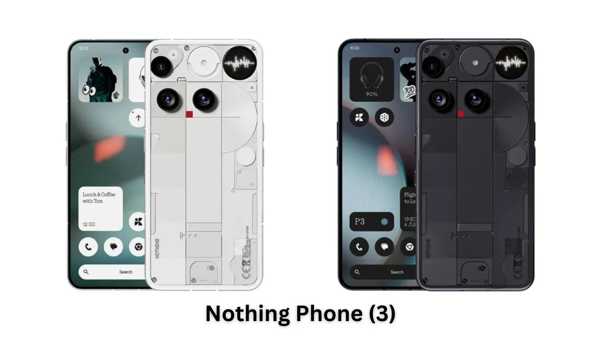 Nothing Phone (3) in Black and White Colour