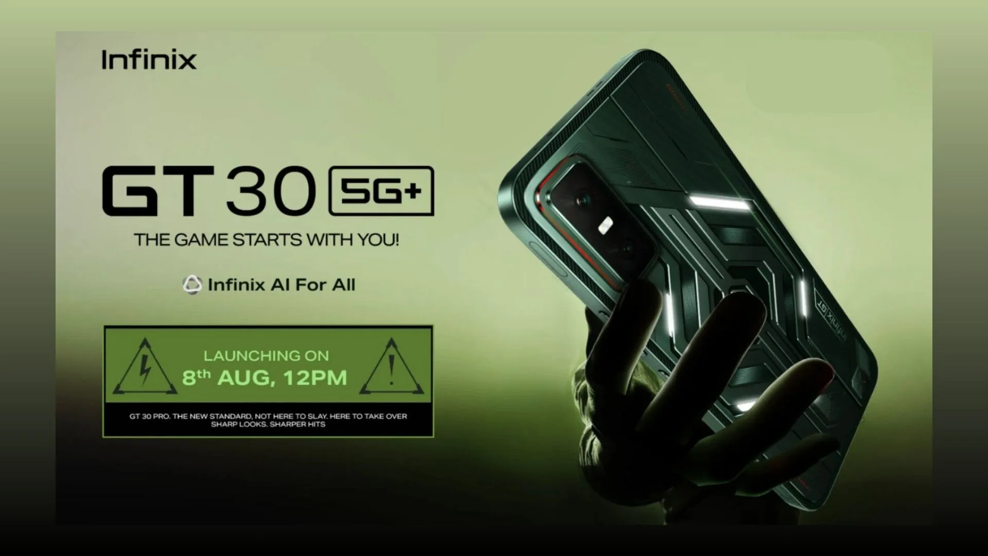 Infinix GT 30 5G+ Set to Debut in India on August 8